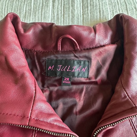 Authentic Red Leather Jacket - Picture 2 of 3